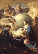 PELLEGRINI, Giovanni Antonio The Nativity with God the Father and the Holy Ghost USA oil painting artist